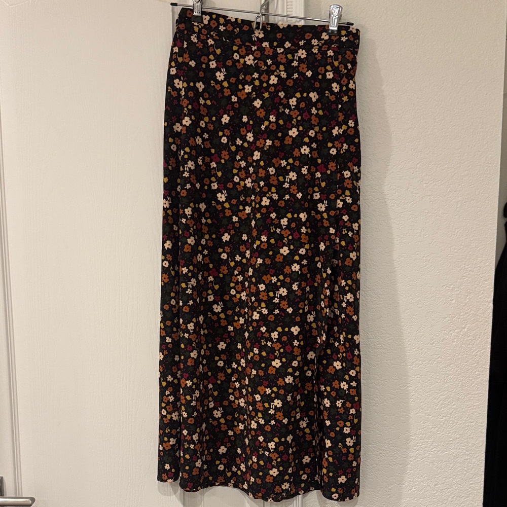 Floral Black Maxi Skirt